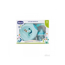 CHICCO Set 6m+, pribor, plavi