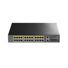 CUDY GS1026PS2 24-Port Gigabit PoE+ Switch with 2 Uplink Gigabit Ports and 2 Gigabit SFP Slots 300W