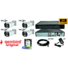 GEMBIRD GMB-04** Set kamera za video nadzor 500 HDD +4x CAM-AHD5MP-HAU60W+ 1xrg59 10m full color