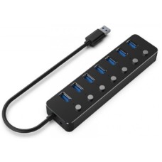 GEMBIRD UHB-U3P7P-01 Gembird 7-port USB 3.1 (Gen 1) hub with switches, black