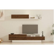 HOME LINE TV polica Elda White Walnut