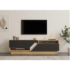 HOME LINE TV polica Yaprak Sapphire Oak Anthracite