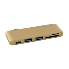 LC POWER USB Tip-C Hub, 2x USB 3.0 + 1x Tip-C port za punjenje, 1x čitač kartice (LC-HUB-C-MULTI-2G)