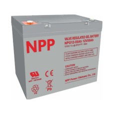 NPP NPG12V-55Ah, Gel battery, C20=55AH, T14, 230*138*208*212, 15KG, Light grey