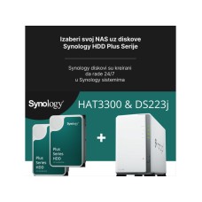 SYNOLOGY NAS Bundle DS223J sa preinstaliranim 2 x 4TB HAT3300-4T