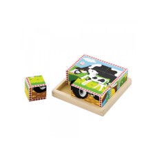 VIGA Drvene kocke puzzle-farma